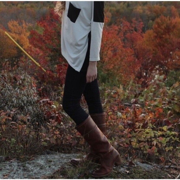 Frye Women's Chestnut Leather Heeled Boots - Picture 7 of 16